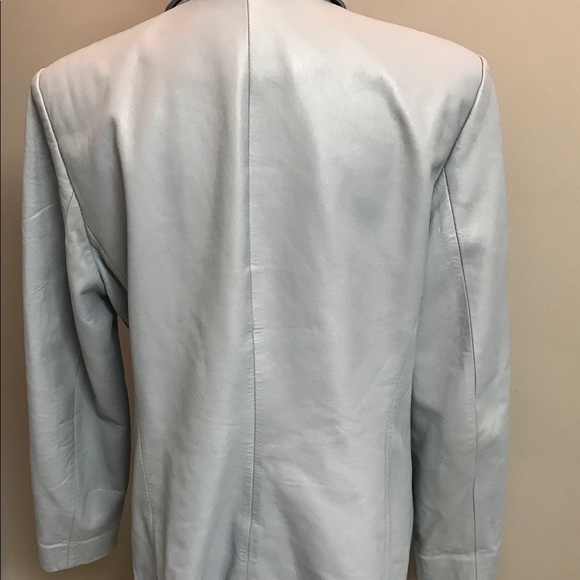 Genuine leather jacket blue-gray - Picture 2 of 8